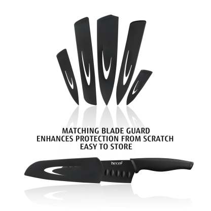 Hecef Kitchen Black-Oxided Knife Set of 6 with Knife Sheaths - Hecef Kitchen
