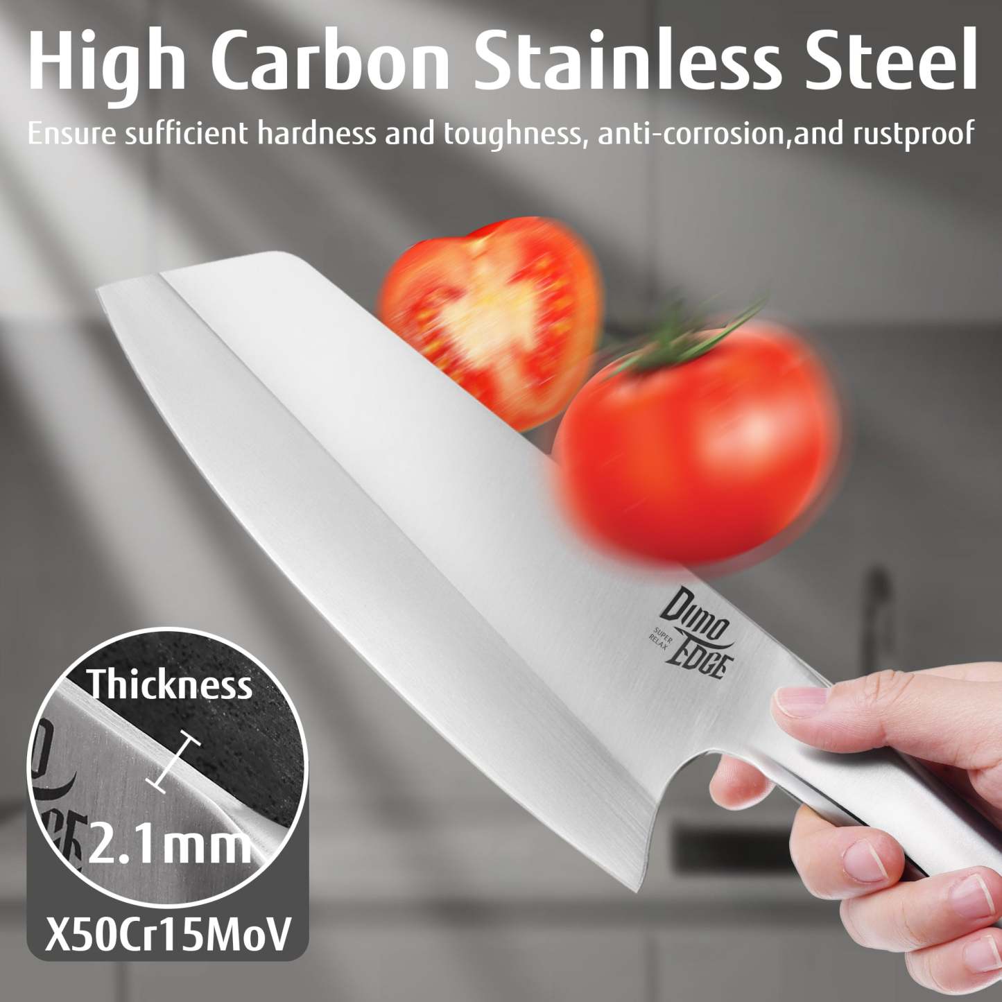 dimoedge Ultra Sharp 3-Piece Kitchen Knife Set, High Carbon Stainless Steel Chef Knife Set, Professional Japanese Knives with Ergonomic Hollow Handle - Hecef Kitchen