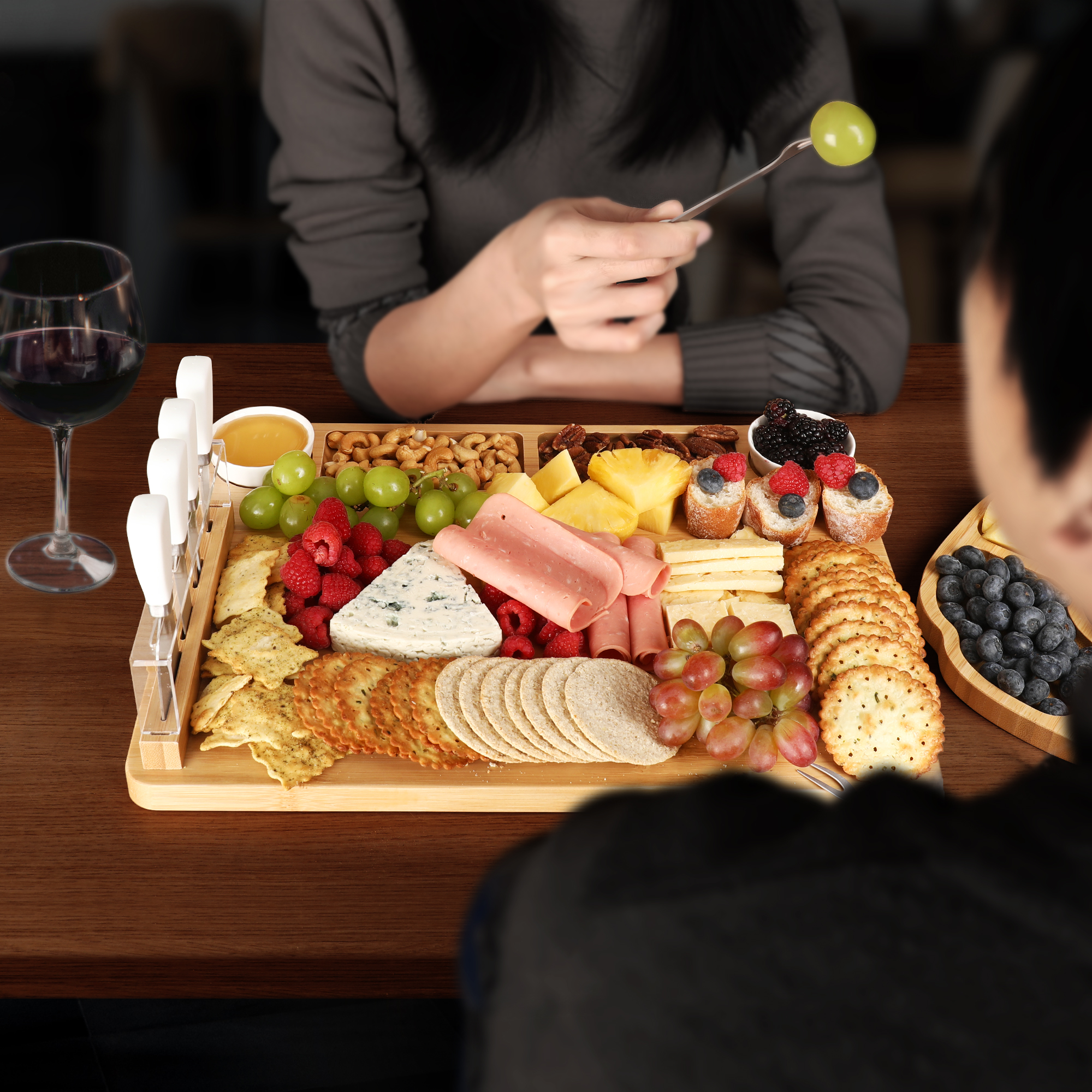 Charcuterie Board Set 13pcs bamboo Cheese Board Snack Tray – Hecef