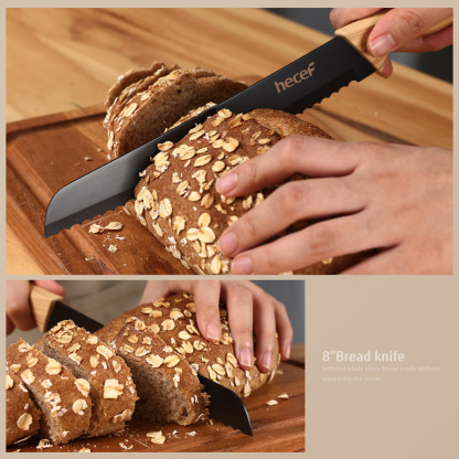 Hecef 6PCS Kitchen Knife Set Ultra Sharp Stainless Steel Chef's Knife with Knife Case