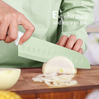 hecef 15PCS Sharp Kitchen Knife Set with Built-in Sharpening Wooden Block Dishwasher Safe