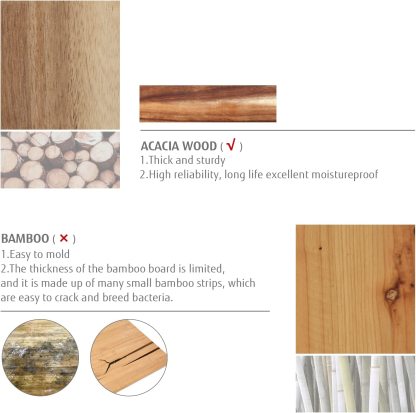 hecef Cheese Board Set Acacia Wood - Large Charcuterie Board with Stainless Steel Knife Set, Thick Wooden Server - Fancy House Warming Gift, Birthday Present & Perfect Choice for Gourmets - Hecef Kitchen
