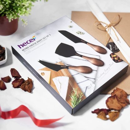 Hecef Kitchen Retro Black Bronze Cheese Knife Set of 3 with Gift Box - Hecef Kitchen