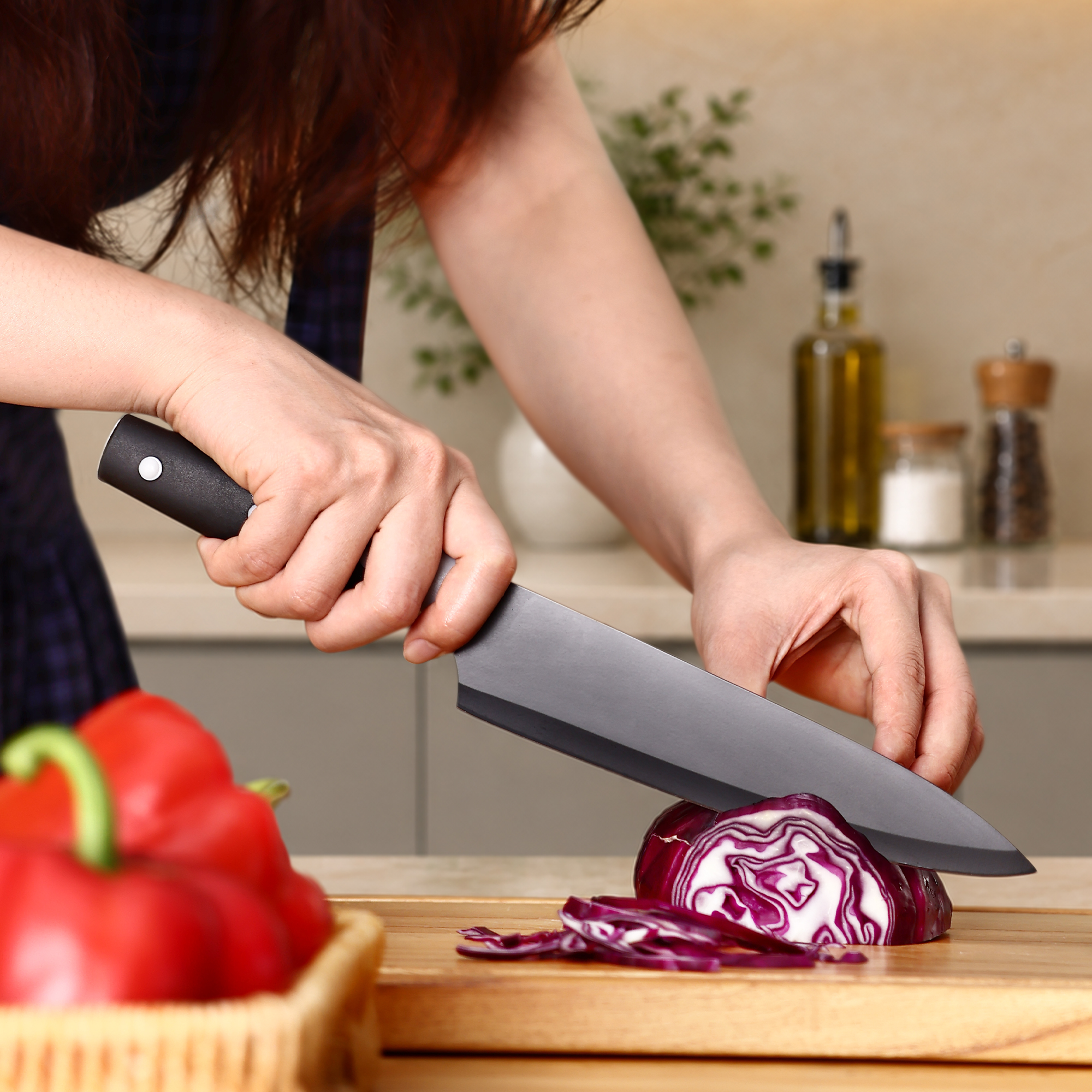 Hecef Upgraded 19 Piece Kitchen Knife Set With Block And Built In Sharpener, Dishwasher Safe Knives