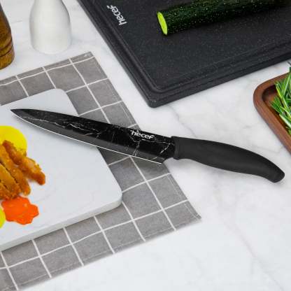 Hecef Kitchen Black Marble Knife Set of 5 with Knife Sheaths - Hecef Kitchen