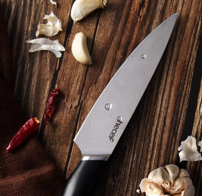 hecef 3-piece kitchen knife set with full tang and double-blade construction sharp chef's knives professional knives