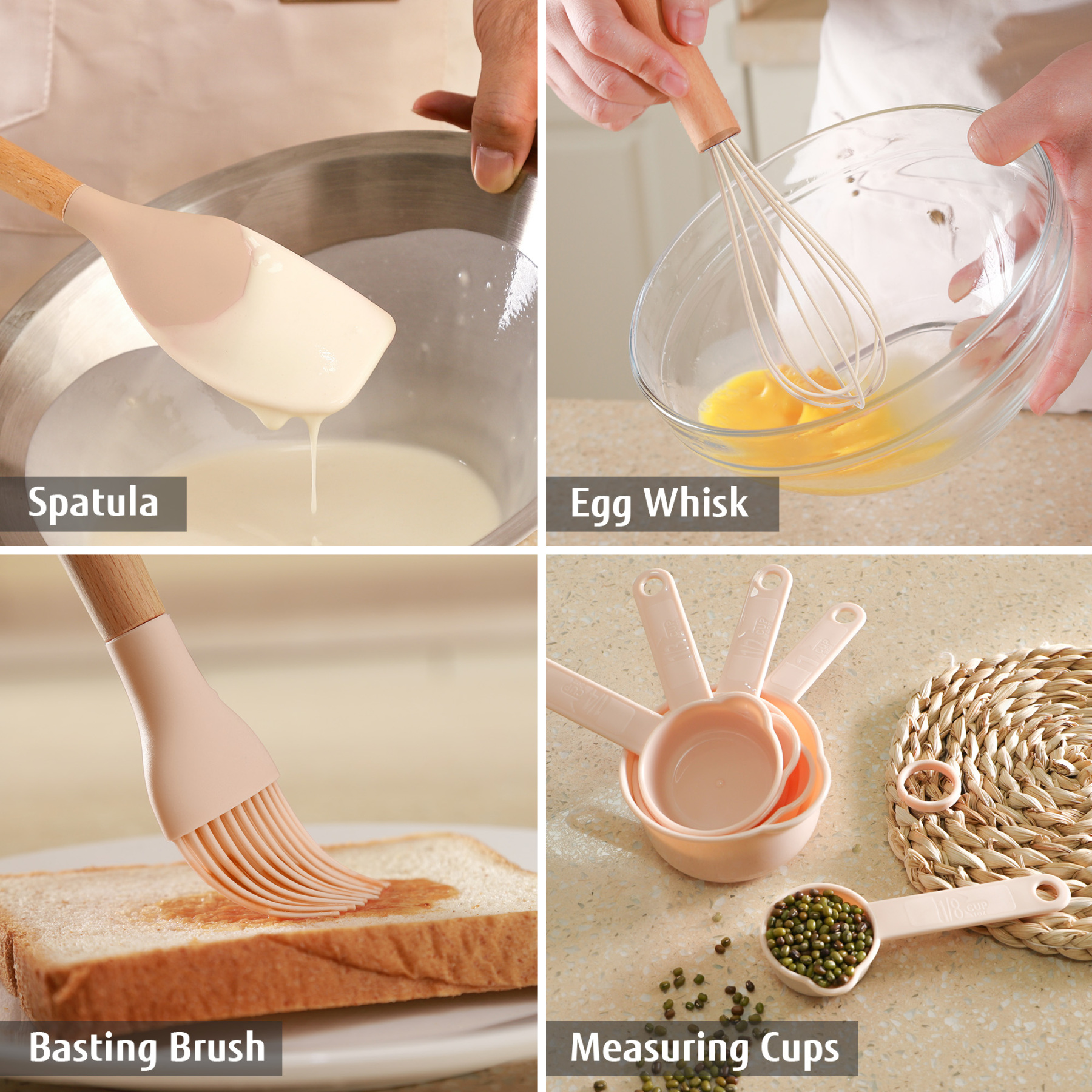 Hecef 32 Piece Kitchen Utensils Set, Food Grade Silicone Cooking Gadgets Tools with Holder