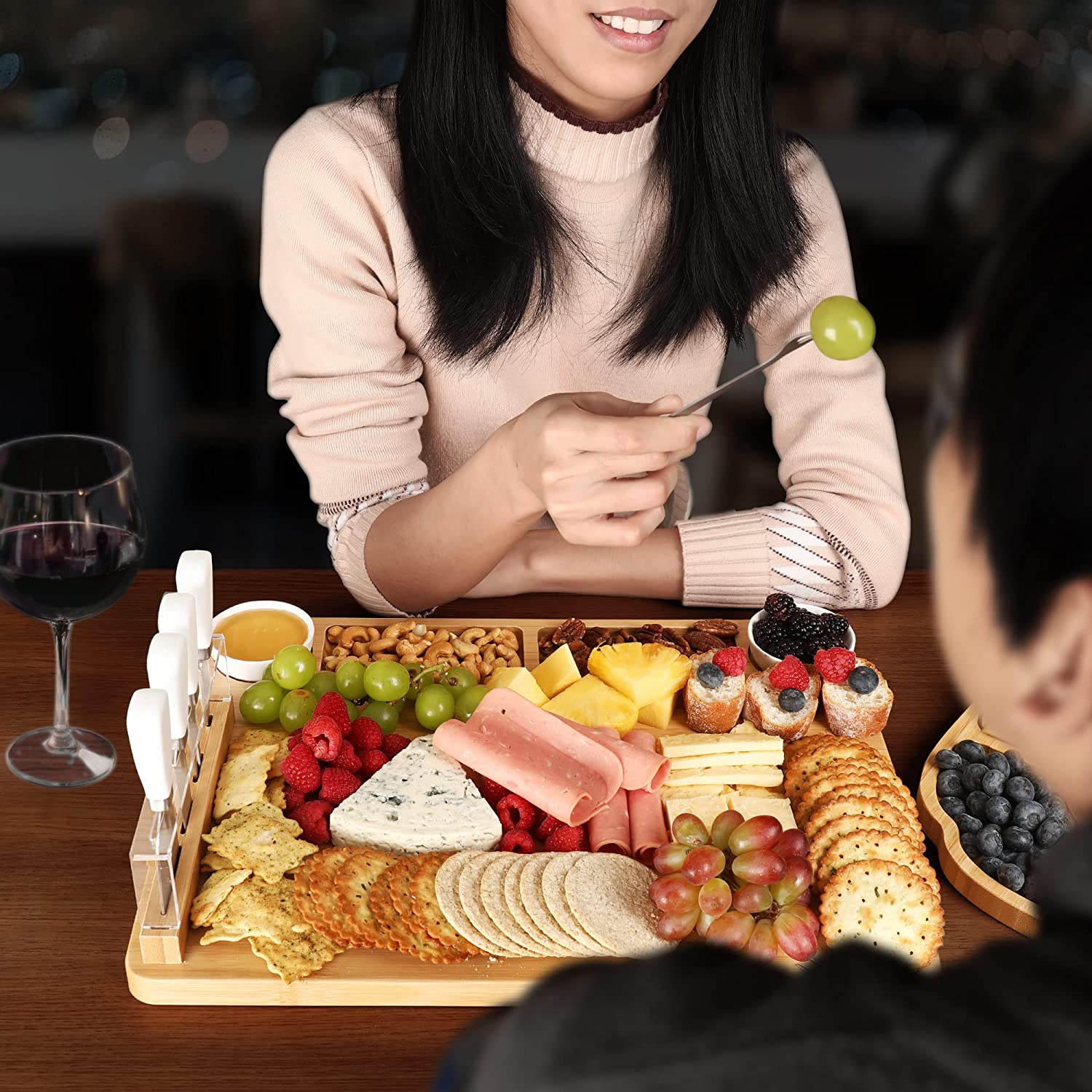 Charcuterie Board Set 13pcs bamboo Cheese Board Snack Tray – Hecef
