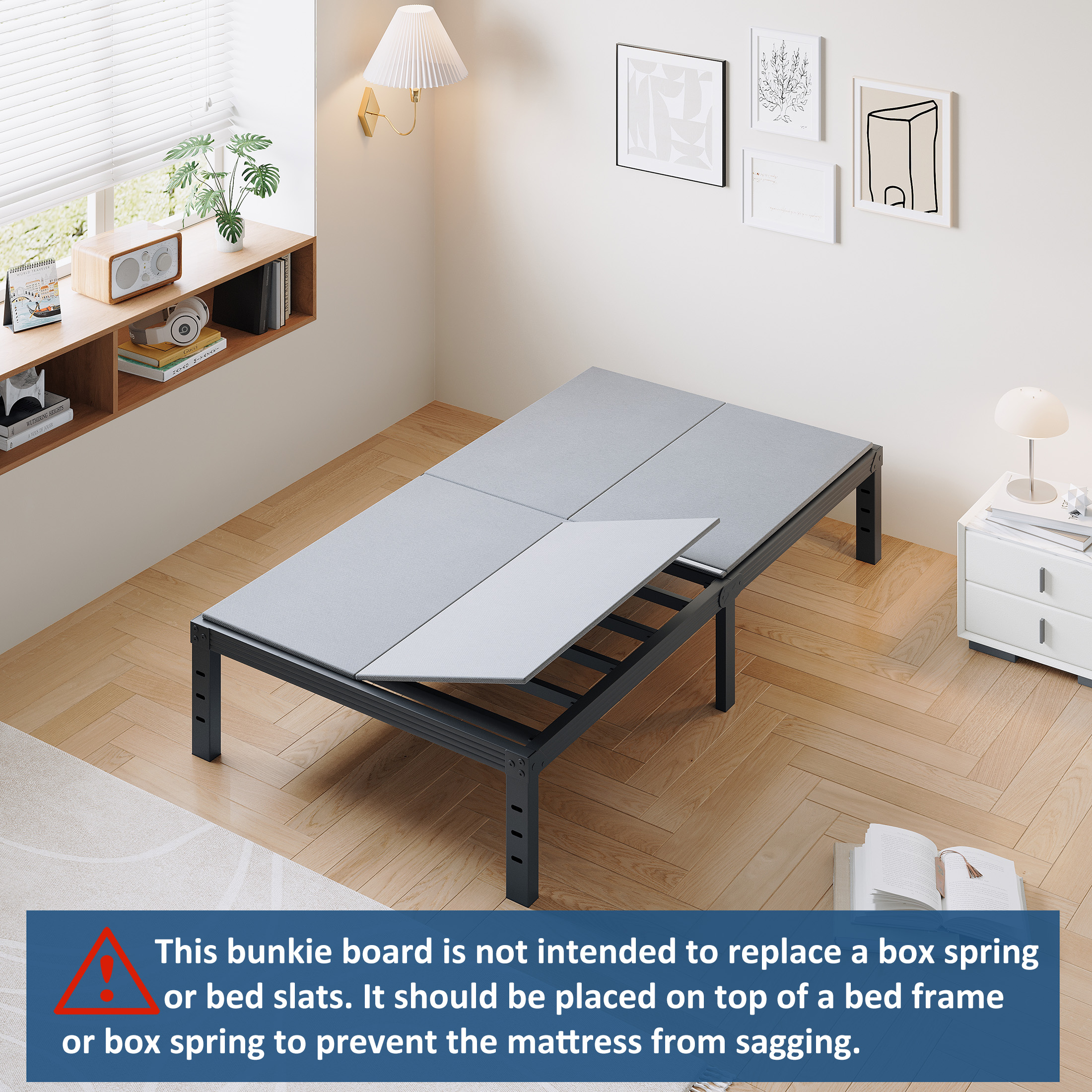 FSCHOS 8mm Twin Size Bunkie Board, Bed Board for Under Mattress Support, Minimize Noise, Fully Assembled