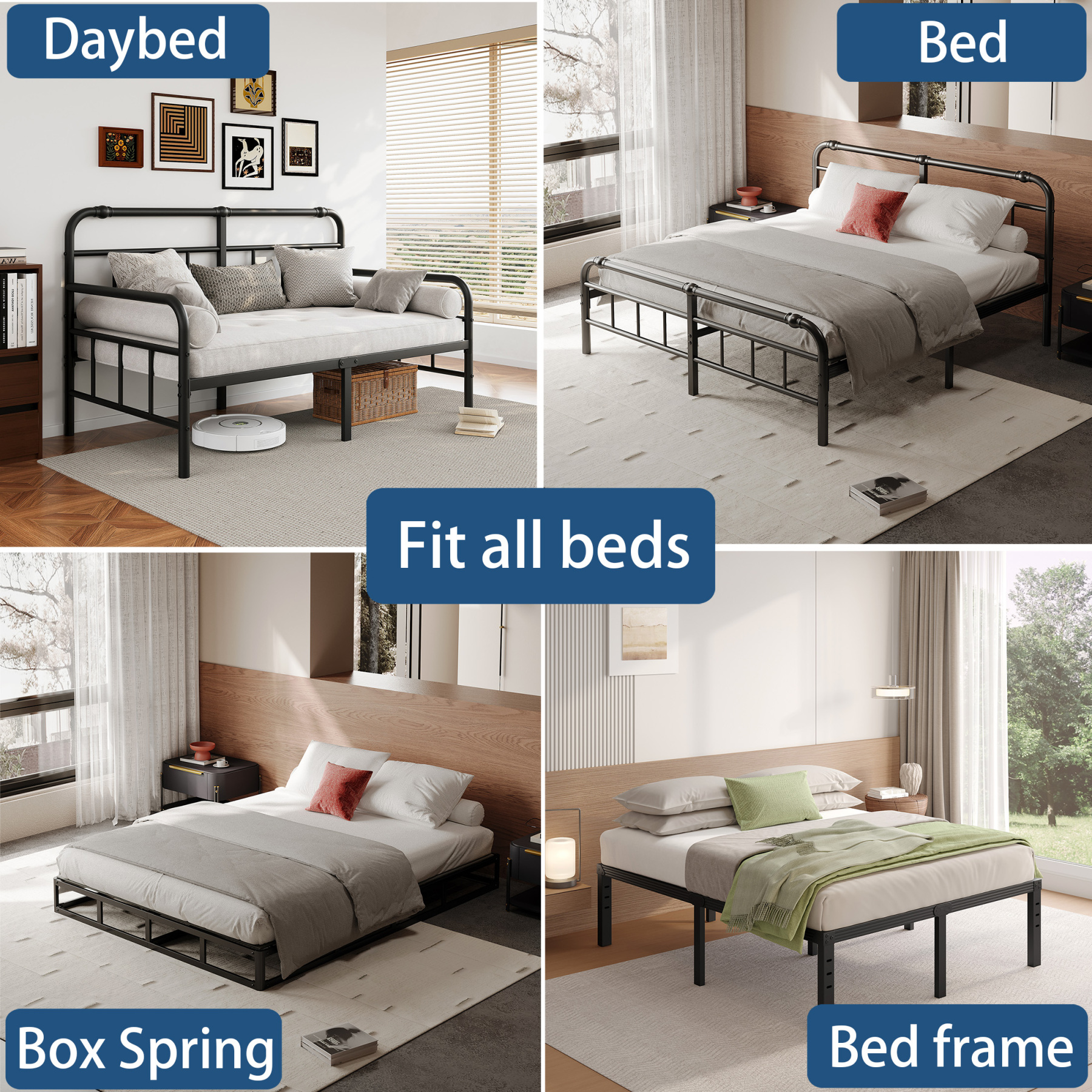 FSCHOS 8mm Queen Size Bunkie Board, Bed Board for Under Mattress Support, Minimize Noise, Fully Assembled