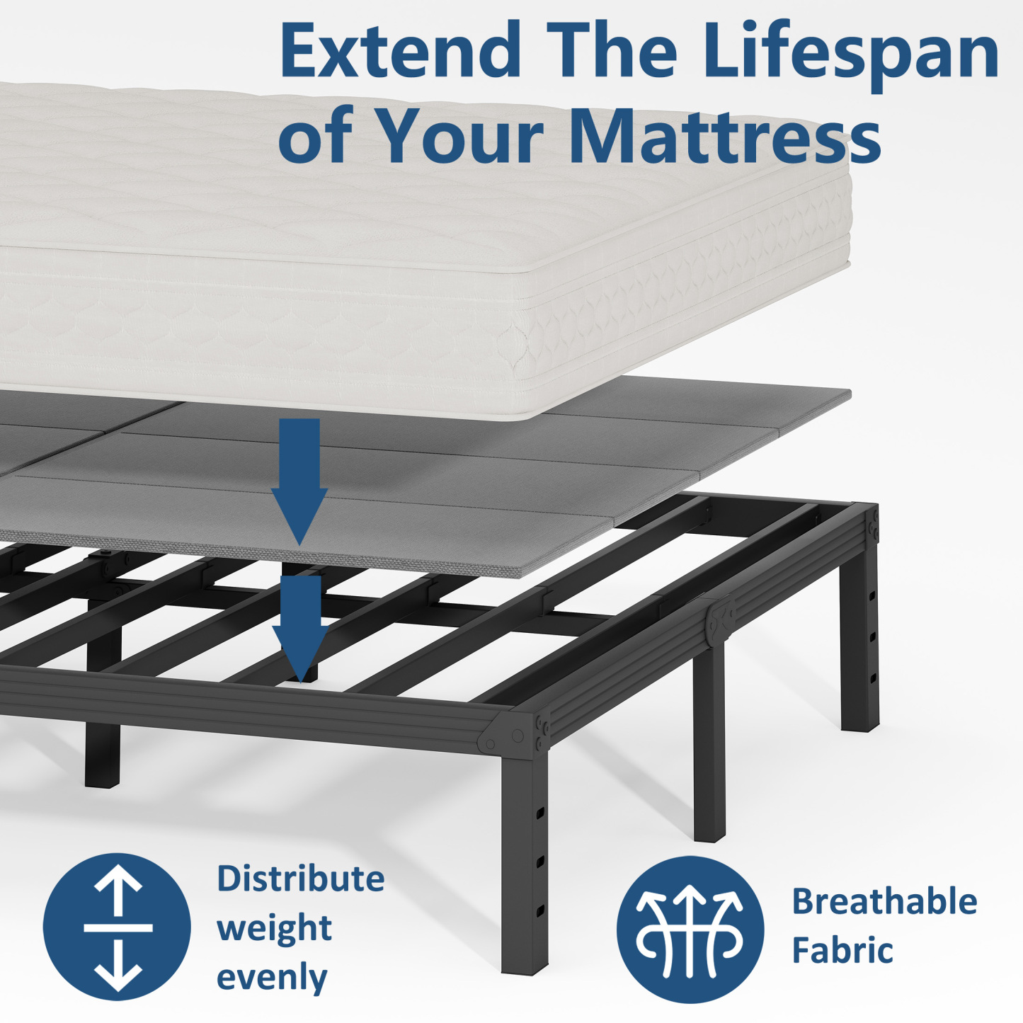 FSCHOS 8mm Queen Size Bunkie Board, Bed Board for Under Mattress Support, Minimize Noise, Fully Assembled