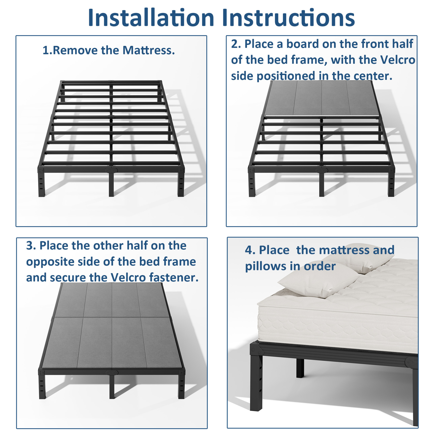 FSCHOS 8mm Queen Size Bunkie Board, Bed Board for Under Mattress Support, Minimize Noise, Fully Assembled