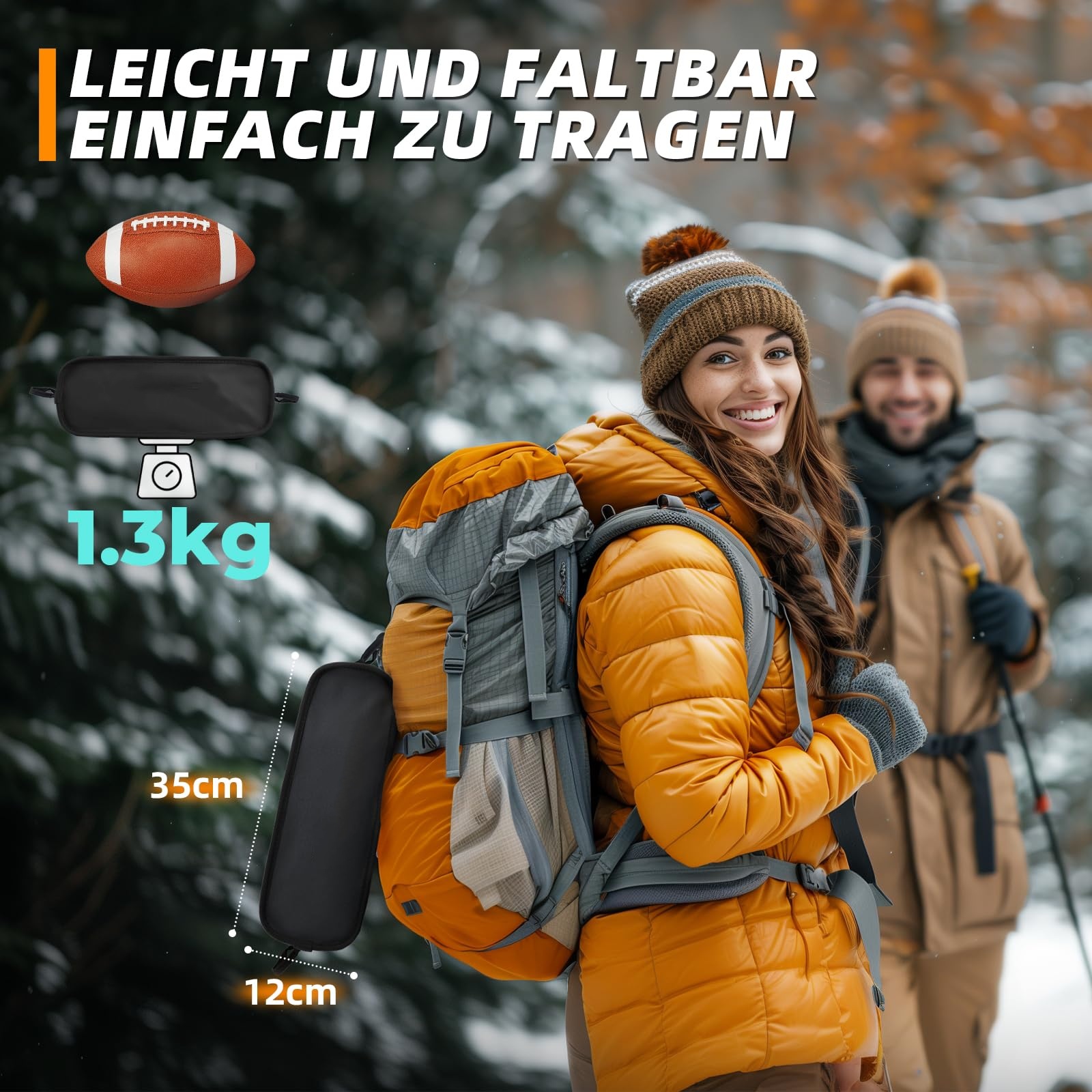 CREDIBILITATE COMPANIE Faltbarer Campingstuhl，Ultraleicht Tragbare Campingstuhl, Kleines Packmaß Stuhl mit Tragfähigkeit 180KG Tragkraft，klappstuhl,Strandstuhl