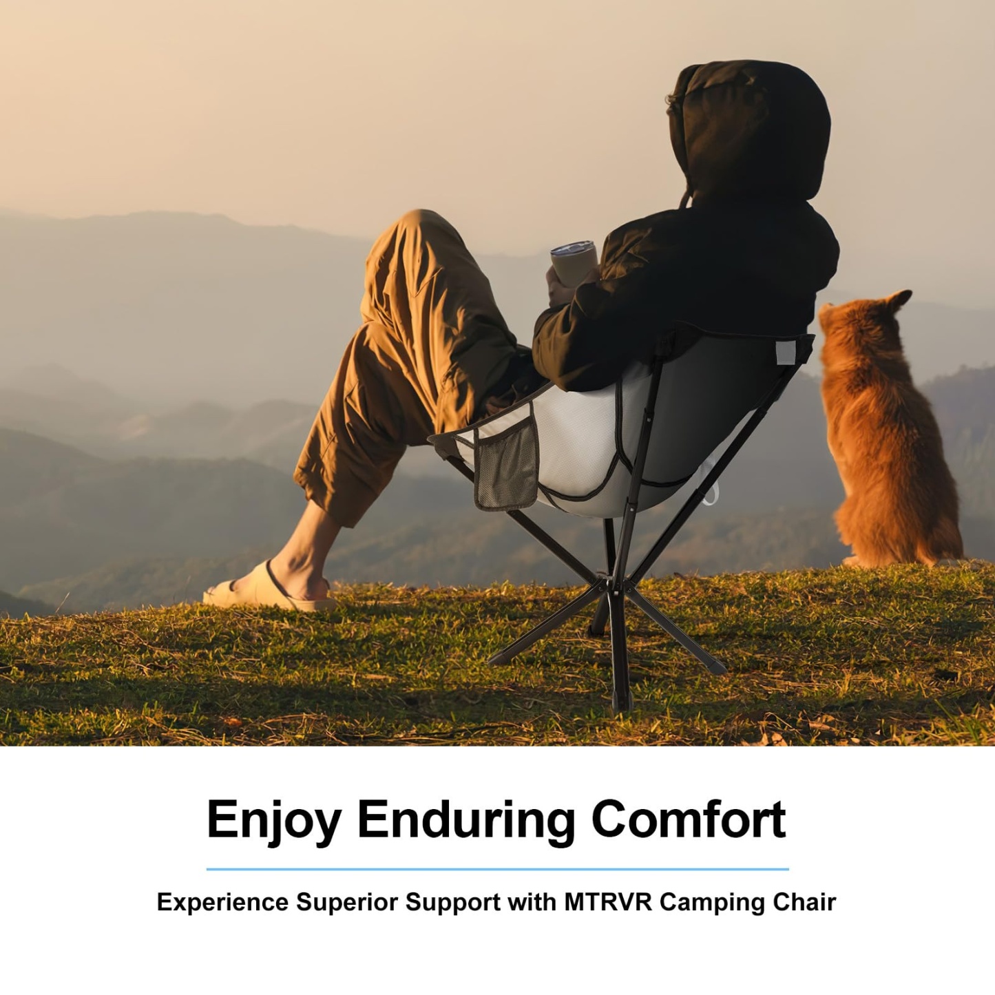 CREDIBILITATE COMPANIE Campingstuhl. Die empfohlene Gewichtskapazität beträgt 90,72 kg (getestete Gewichtsgrenze 274,88 kg)