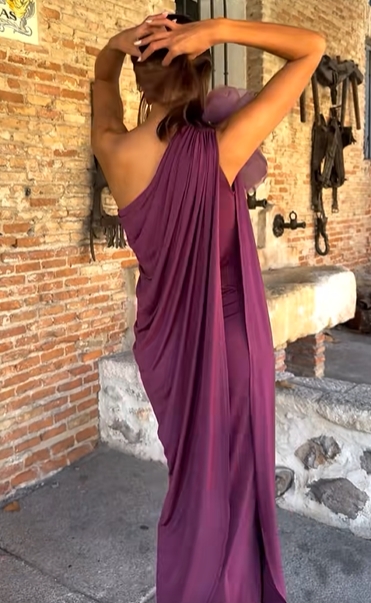 Purple One Shoulder Dress