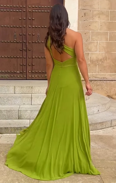 Lima One-Shoulder Split Dress