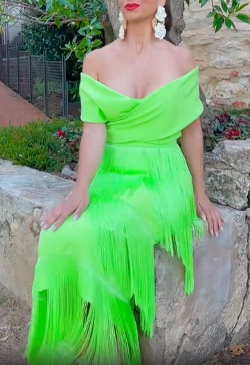 Valentina Chartreuse Dress