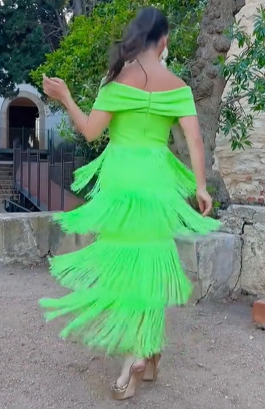 Valentina Chartreuse Dress