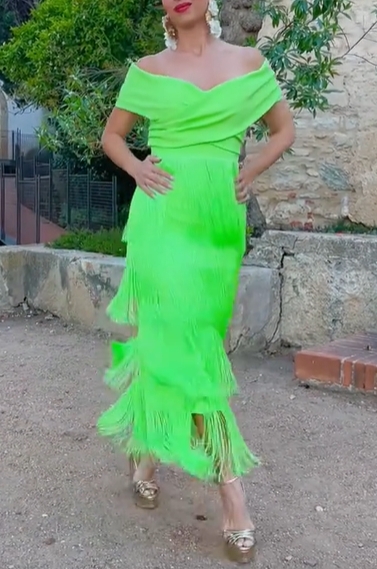 Valentina Chartreuse Dress