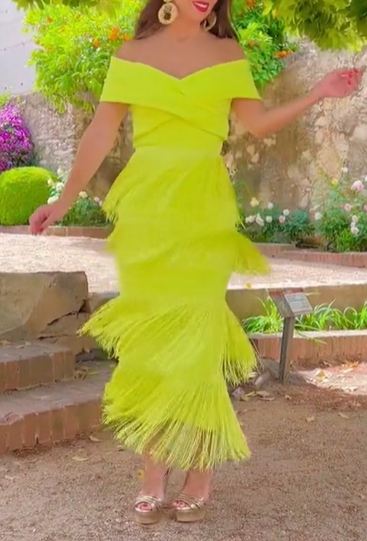 Valentina Mustard Yellow Dress