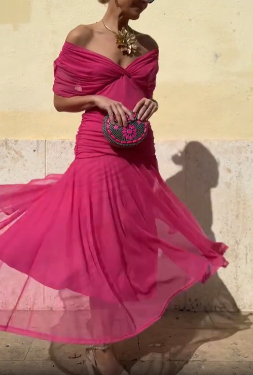 Ethereal Whisper Rose red Dress