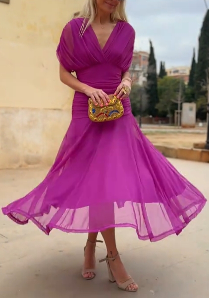 Ethereal Whisper Rose red Dress