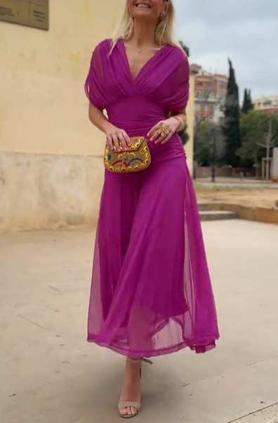 Ethereal Whisper Rose red Dress