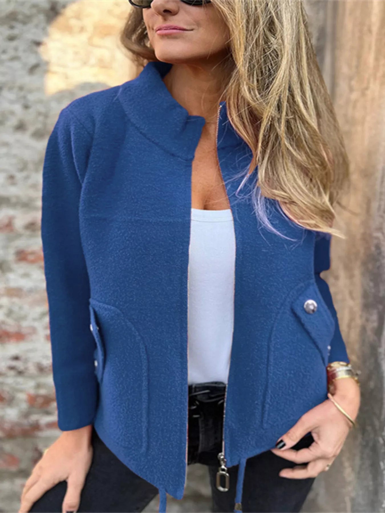 Chic Utility Jacket with Pocket Details