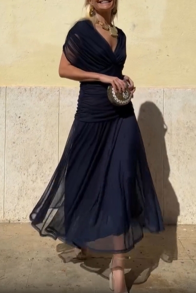 Ethereal Whisper Olive Green Dress