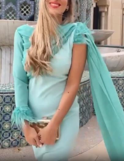 Asymmetric Cape - Sleeve Midi Dress