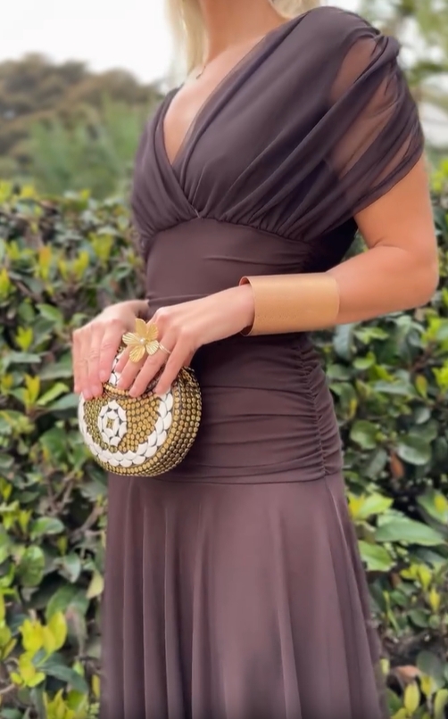 Ethereal Whisper Olive Green Dress