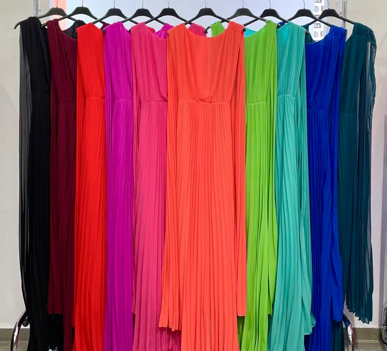 Mauve Cape Pleated Dress