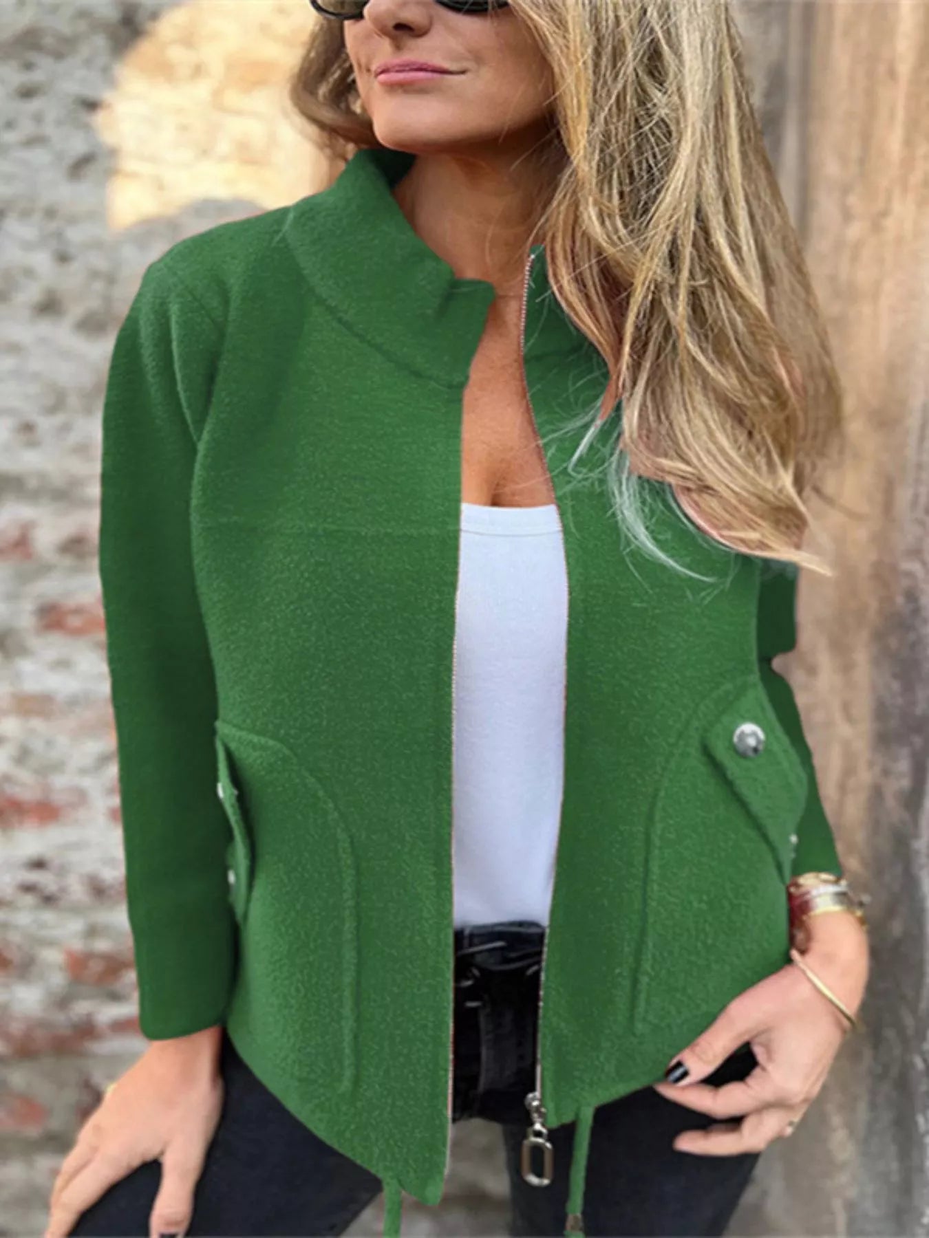 Chic Utility Jacket with Pocket Details