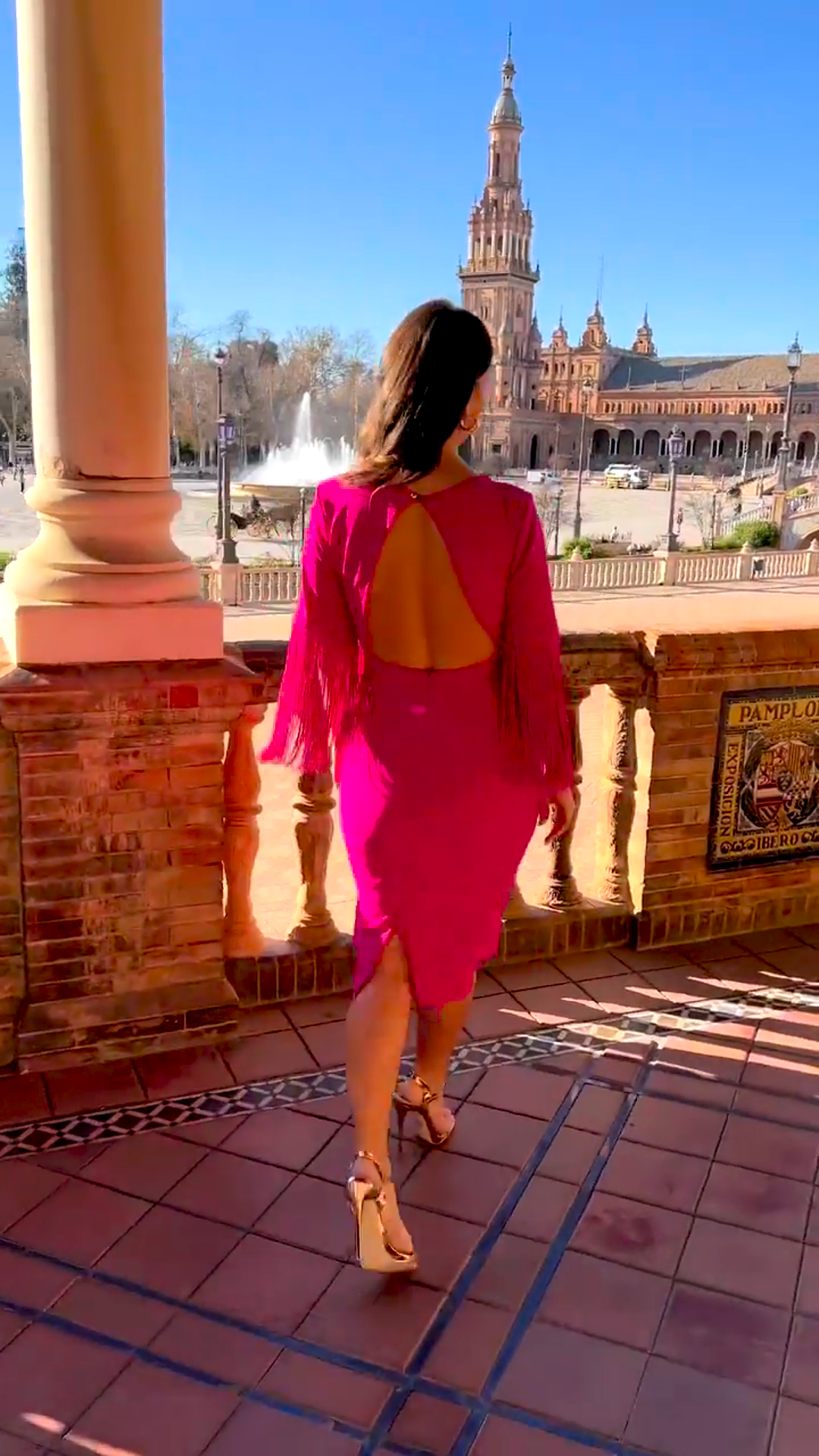 Fringe Cape - Sleeve Midi Dress