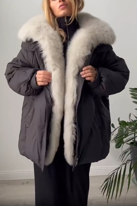 Fur-Trimmed Windbreaker