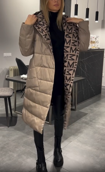 Beige reversible down jacket