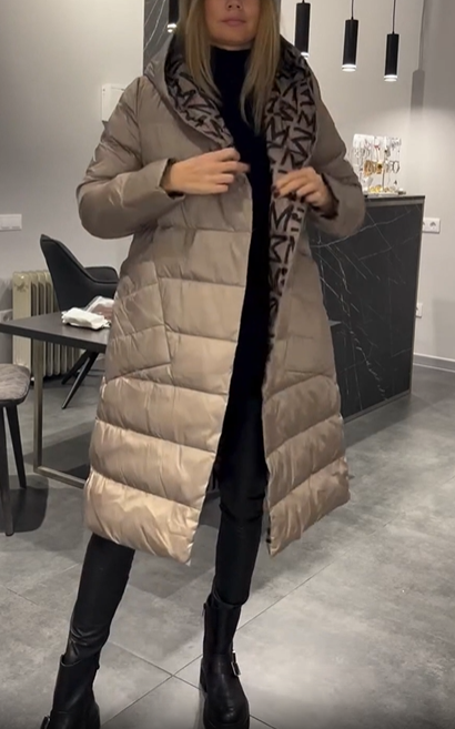 Beige reversible down jacket