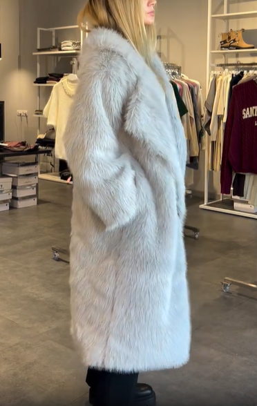 Longline Faux Fur Coat