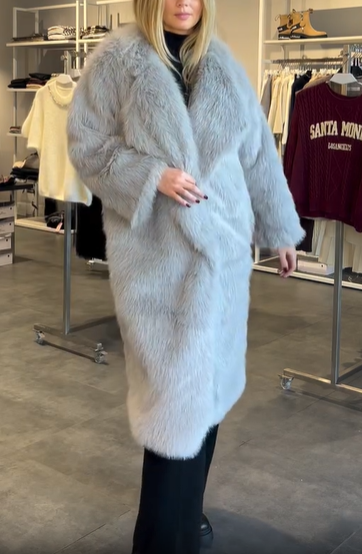 Longline Faux Fur Coat