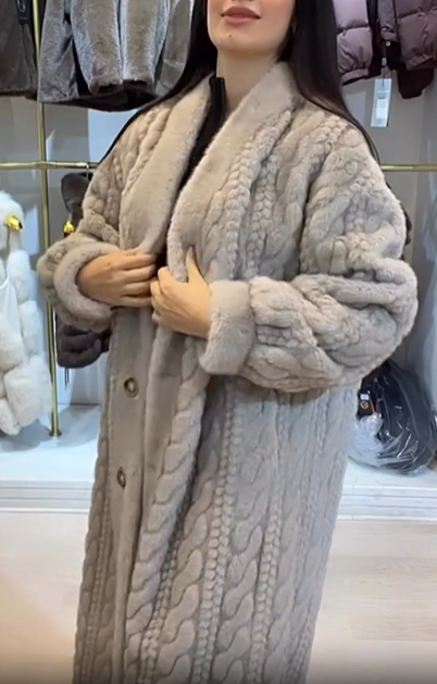 Faux Fur Coat with Textured Design