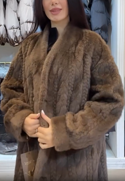 Faux Fur Coat with Textured Design