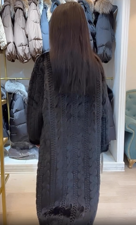 Faux Fur Coat with Textured Design