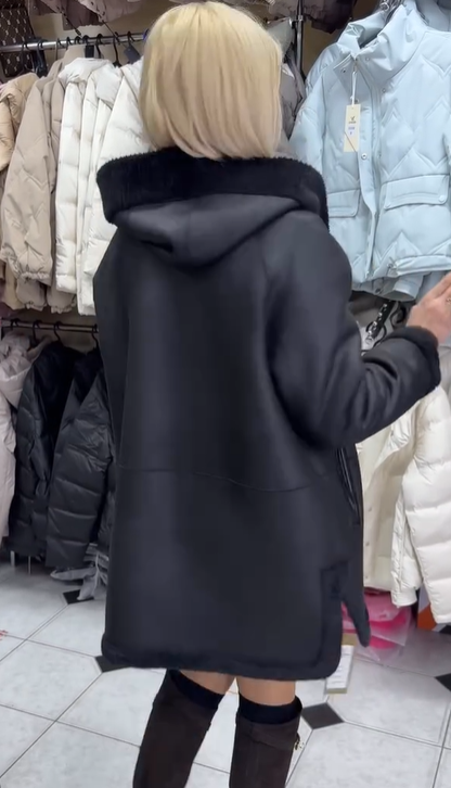 Black Reversible Shearling - Style Coat