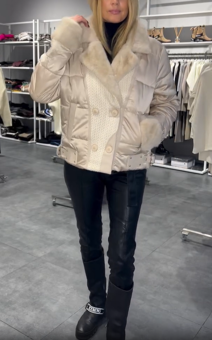 Quilted Jacket with Faux Fur and Knit Details