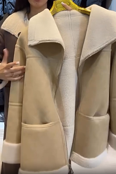 Reversible Suede Shearling Coat