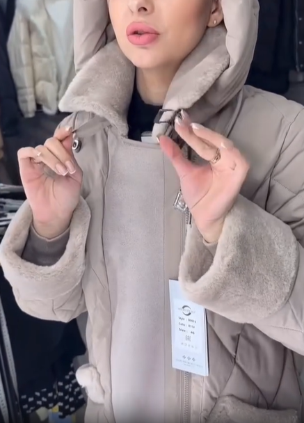 Quilted Puffer Jacket with Shearling - Style Trim