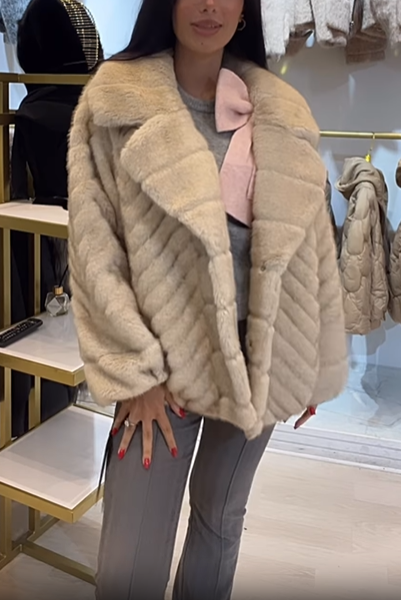 Textured Faux Fur Jacket