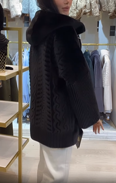 Textured Faux Fur Hooded Jacket