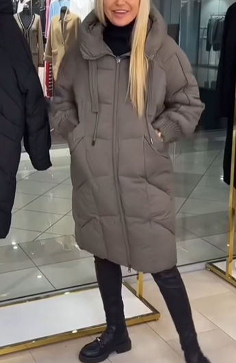 Hooded Drawstring Puffer Coat