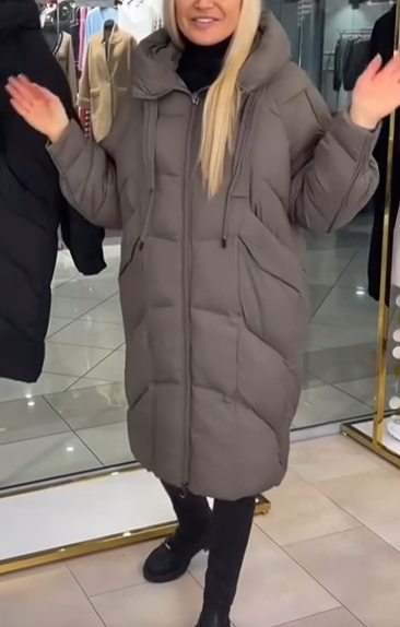 Hooded Drawstring Puffer Coat